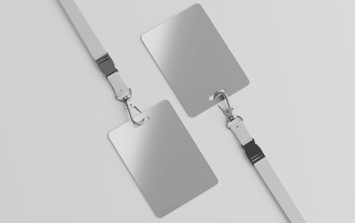 badge et lanyard